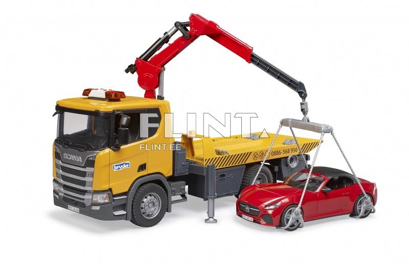 Puksiirauto Scania Super 560R (57,5x18,5x28cm) + Roadster Bruder