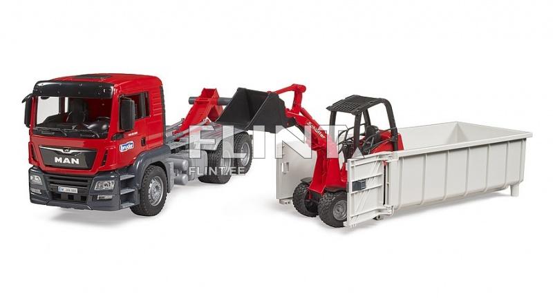 Multilift veoauto MAN TGS (54,5x18,5x21,3cm) + Schäffer laadur Bruder