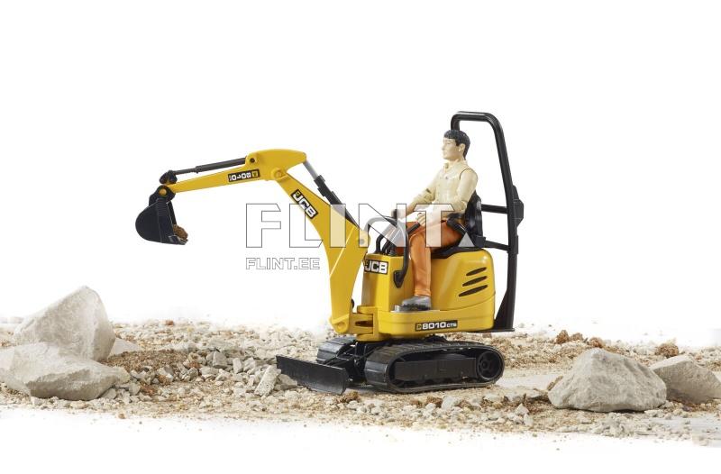 Ekskavaator JCB 8010 CTS + juht (13,5x6,3x13,5cm) Bruder