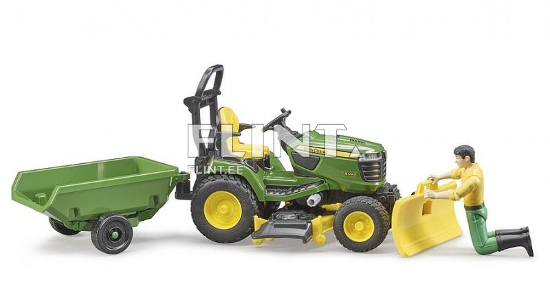 Murutraktor John Deere X949 haagise ja töölisega Bruder