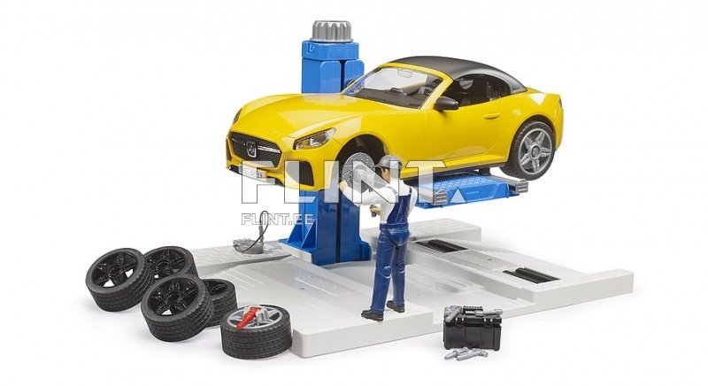 Töökoja komplekt Roadseteriga (40,5x12x14,5cm) Bruder