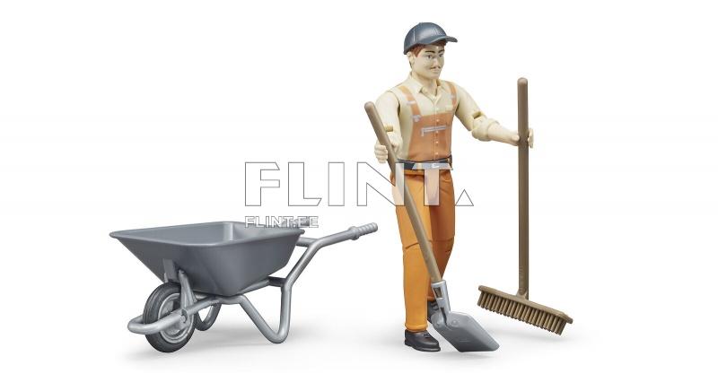 Teetööline käruga Bruder