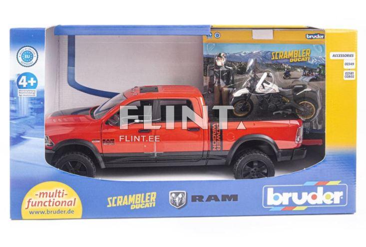 Dodge RAM 2500 (40x17x15cm) + mootorratas Scrambler Ducati Bruder