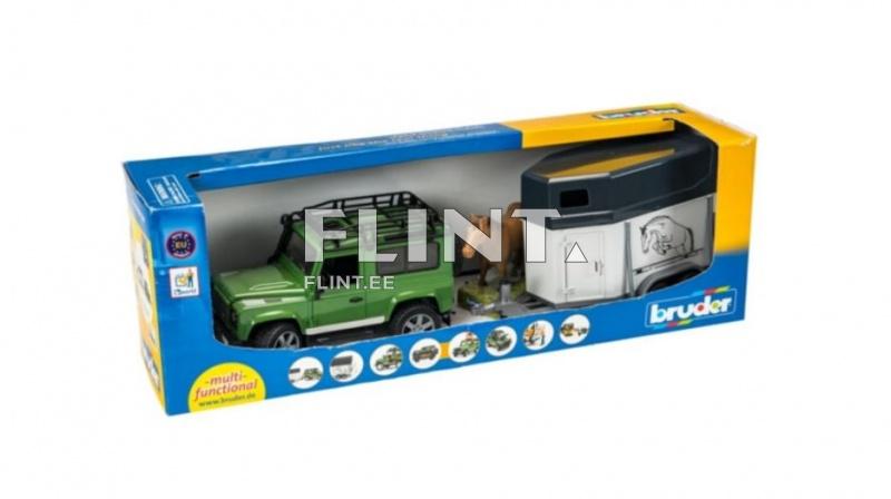 Land Rover Defender haagisega (61,5x14x18,5cm) + hobune Bruder