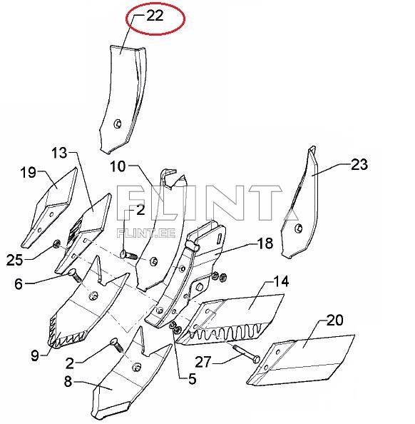 Hõlm 3374490 P. (330x100x8mm, ava 12mm) Lemken