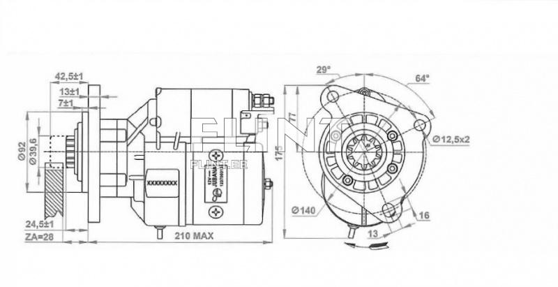 Starter 12V 2,7kW z10 - Ursus, Perkins, Landini
