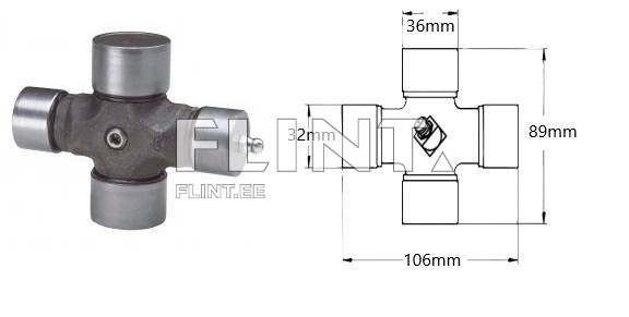 Kardaanirist 32x106/36x89mm lainurk Walterscheid