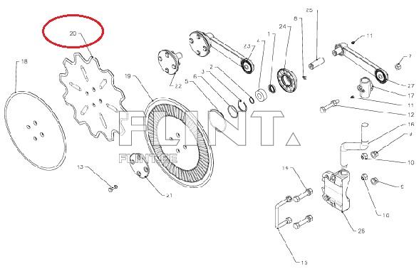 Ketasnuga 076410 20" Kverneland