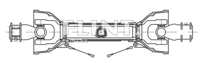 Kardaan z6 x z6 L-1300mm - rist 27x74,5mm (kolmnurk)