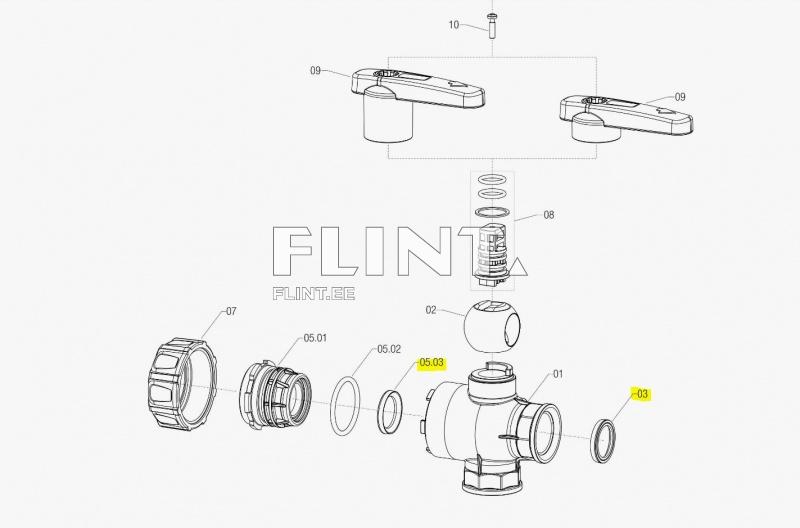 Kuulkraani tihend 2" ARAG 45500007070