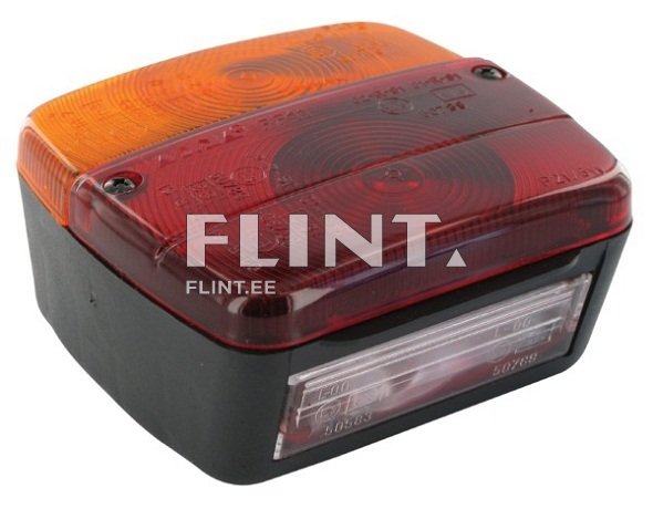 Toode on квадратne signaallamp, millel on ülemine oranž ja alumine punane kristall. Korpuse alumine osa on must ja seal on nähtav valge valgusallikas.