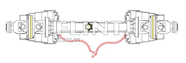 Kardaan z6 lainurk x z6 lainurk L-2000mm - rist 32x106/36x89mm (täht)