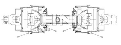Kardaan z6 lainurk x z6 lainurk L-1250mm - rist 32x76mm (kolmnurk)