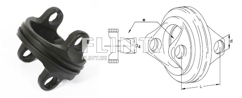Lainurkliigendi vaheosa ristile 24x91/27x75mm