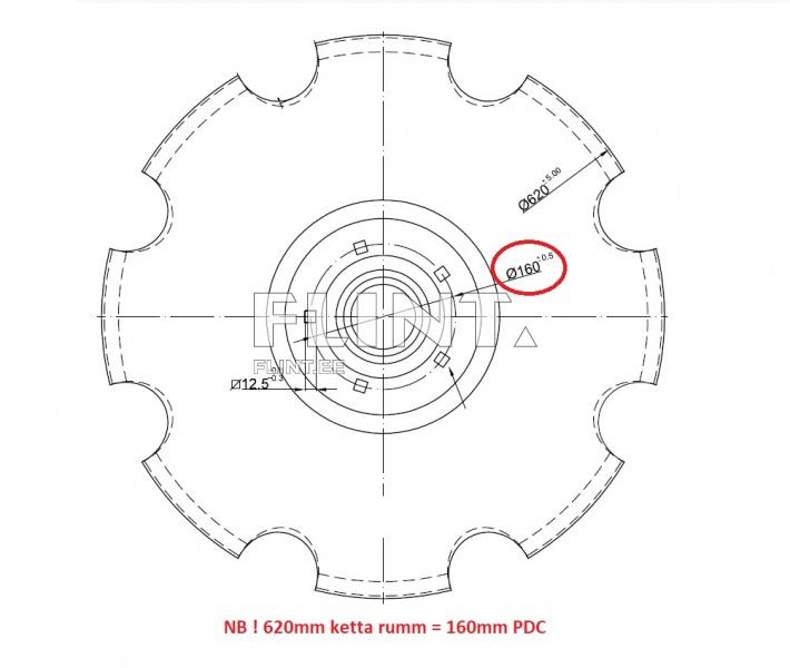 Randaali ketas 620x6mm; 5-ava PCD 160mm (3490467) Lemken Rubin