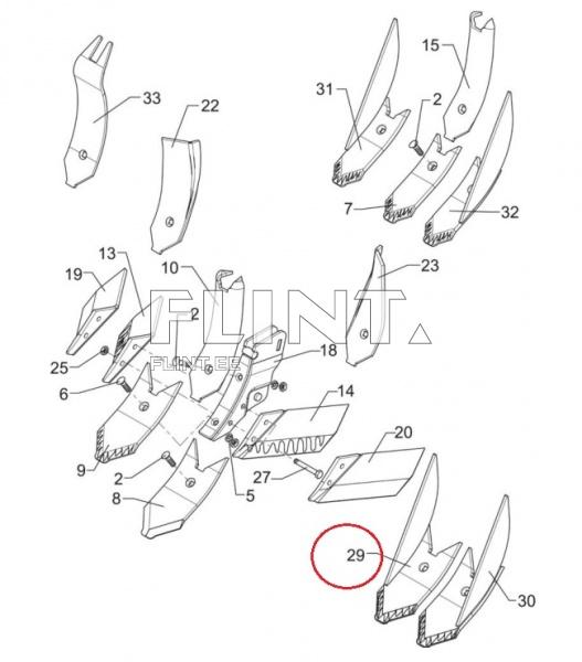 Peitel+nuga  3374444 (280x120x12mm) P. Lemken Karat
