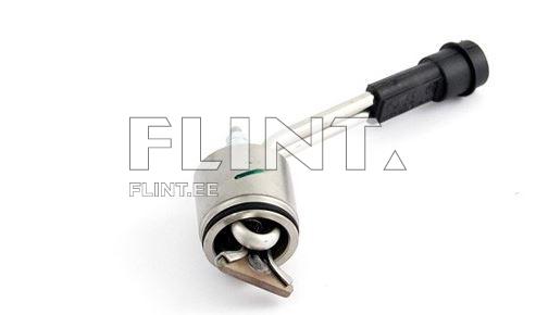 Toode on metallist ja sisaldab keeratavat mehhanismi, millel on plastist käepide. Keermeots on nurga all ja sisselasketoru. Toote pind on poleeritud.