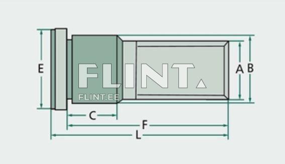 Toode on graafika kujutis, mis sisaldab mõõtmeid tähistavate tähtedega ning kahe erineva värvi segmentidega. Eelmise ja tagumise osa vahel on selgelt määratletud mõõtmed, sealhulgas A, B, C, E, F ja L.