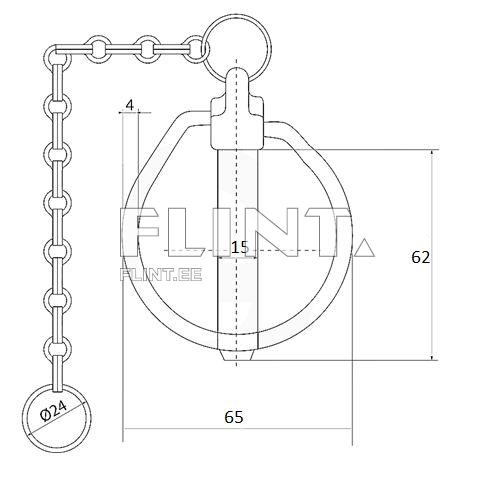 Toode on ümar metallist rõngas, millel on küljes ketti ja karabiin. Rõnga diameeter on 65 mm ja see on 62 mm kõrge. Keti all on ümmargune joonis, mille diameeter on 24 mm.