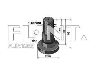 Tera polt Schulte 1 1/8" UNFx80 (251-018)
