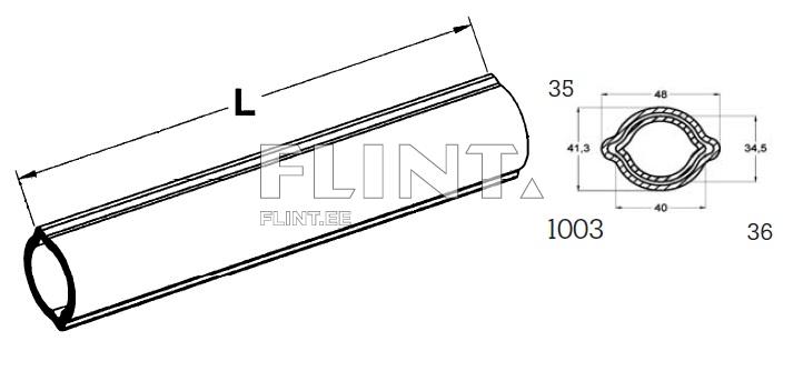 Profiiltoru sidrun 41,3x48mm - L-3000mm