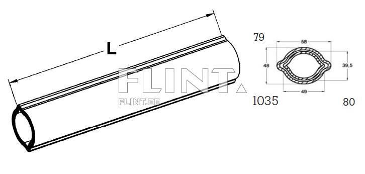 Profiiltoru sidrun 48x58mm - L-3000mm