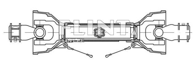 Kardaan z6 x z6 L-1100mm - rist 36x89mm (täht)