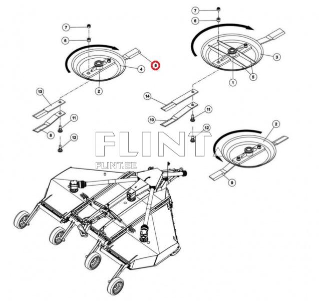Jäätmaaniiduki tera Schulte 401-026 (635x100x12; ava 38,5mm) parem