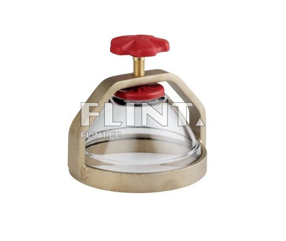 Seade on läbipaistev klaaskupp, mille ülemine osa on punase käepidemega. Alusel on metallist raam, mis toetab kupli kuju ja annab sellele stabiilsuse.