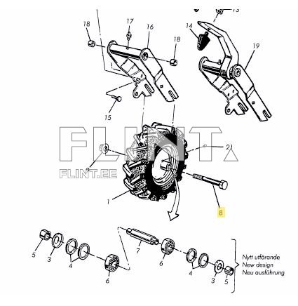 Ratasrulli ratta telg M16x215 Väderstad 429022