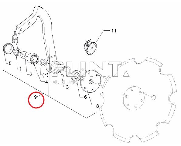 Vannas+rumm 60x25 (5128101) vasak Lemken Rubin
