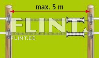 Kaks puitpostit, millest igaüks on varustatud metallist detailidega, hoiavad keskelt pideva köie, mille pikkus on maksimaalselt 5 meetrit.