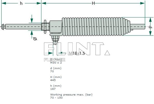 Toode on erinevate mõõtudega, millel on väljatöötatud detailid, sealhulgas M18x1.5 keermestus ja pealispinna laineline struktuur.