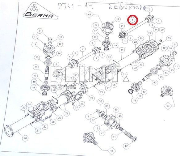 Reduktori võll 12794 (PTU-14D)